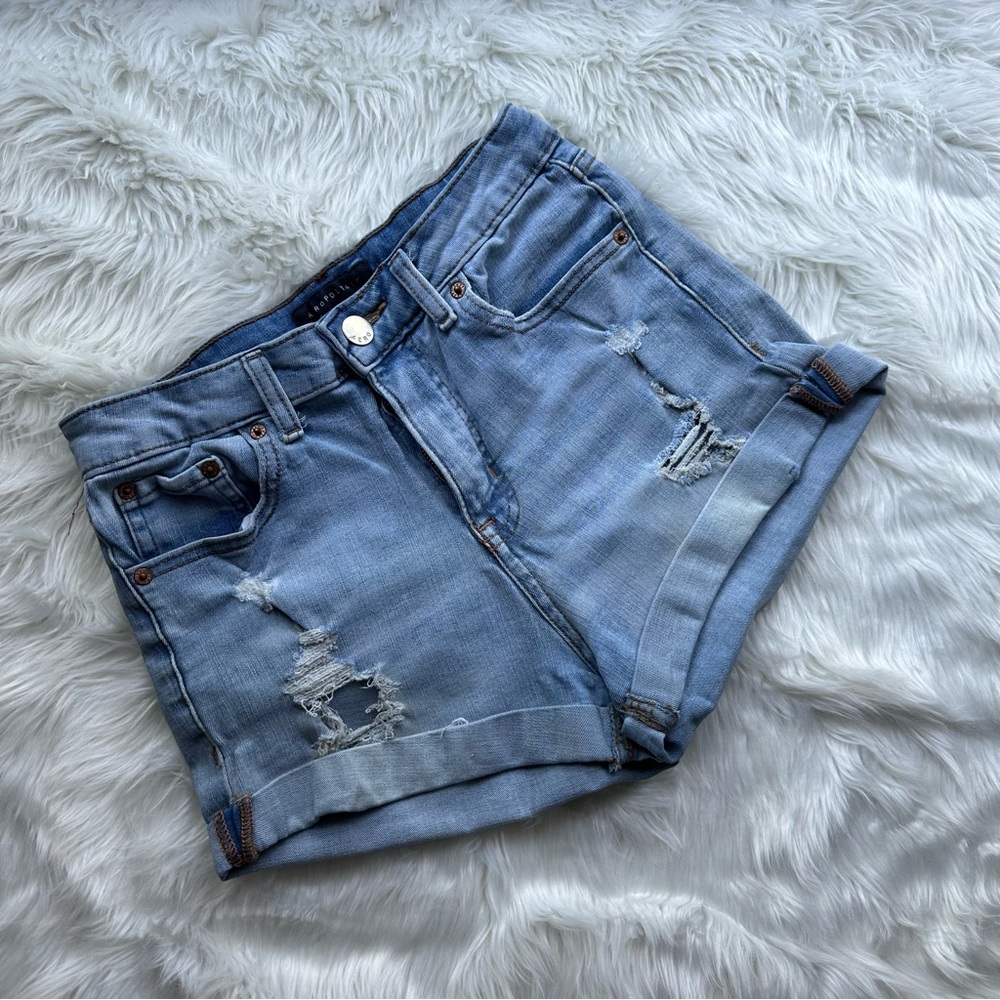 Aeropostale Light Blue Distressed Jean Shorts